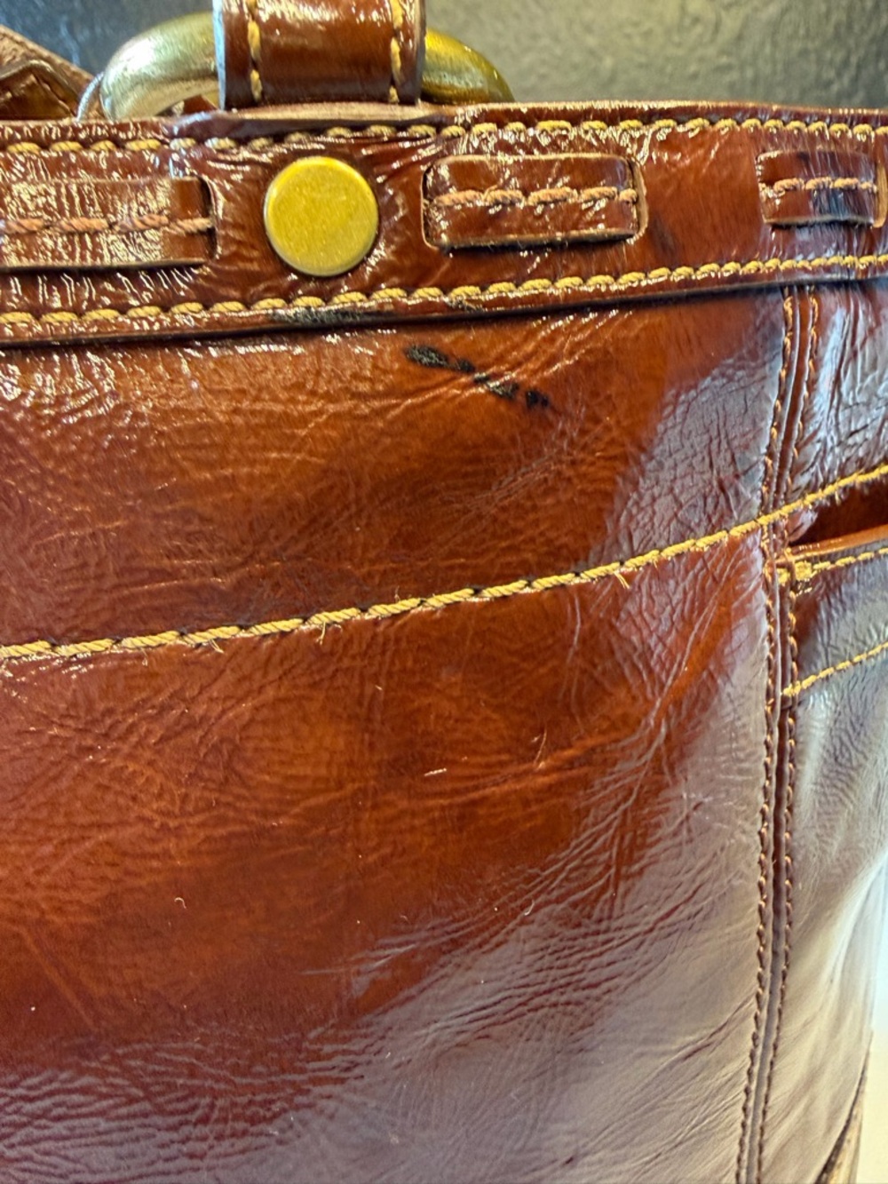 Coach Patent Leather Shoulder Tote with Gold Hardware! #11500 - Picture 7 of 16